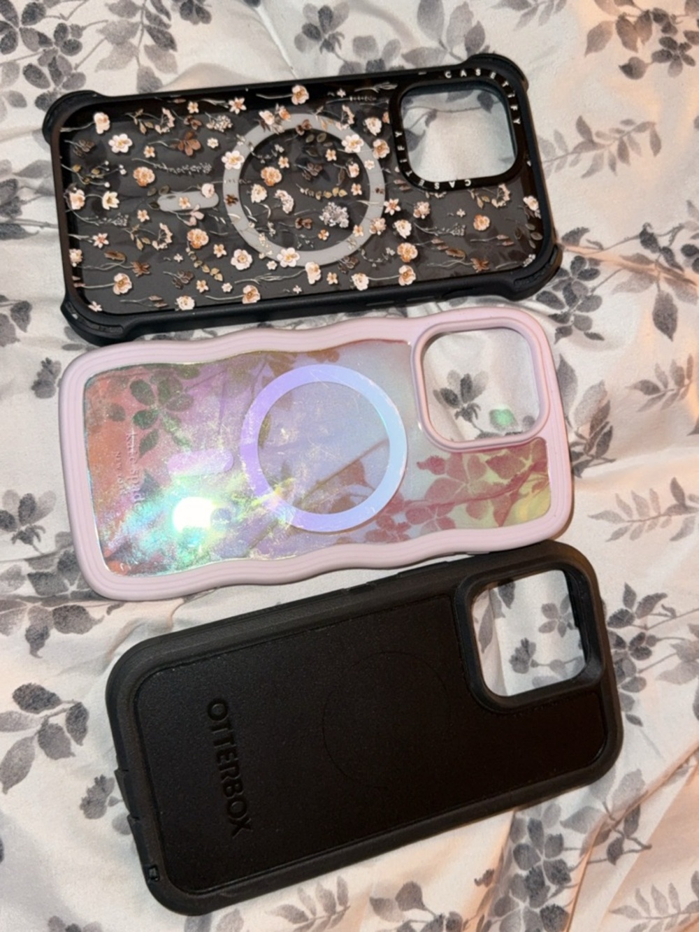 OtterBox Pink Iridescent Floral MagSafe iPhone Case